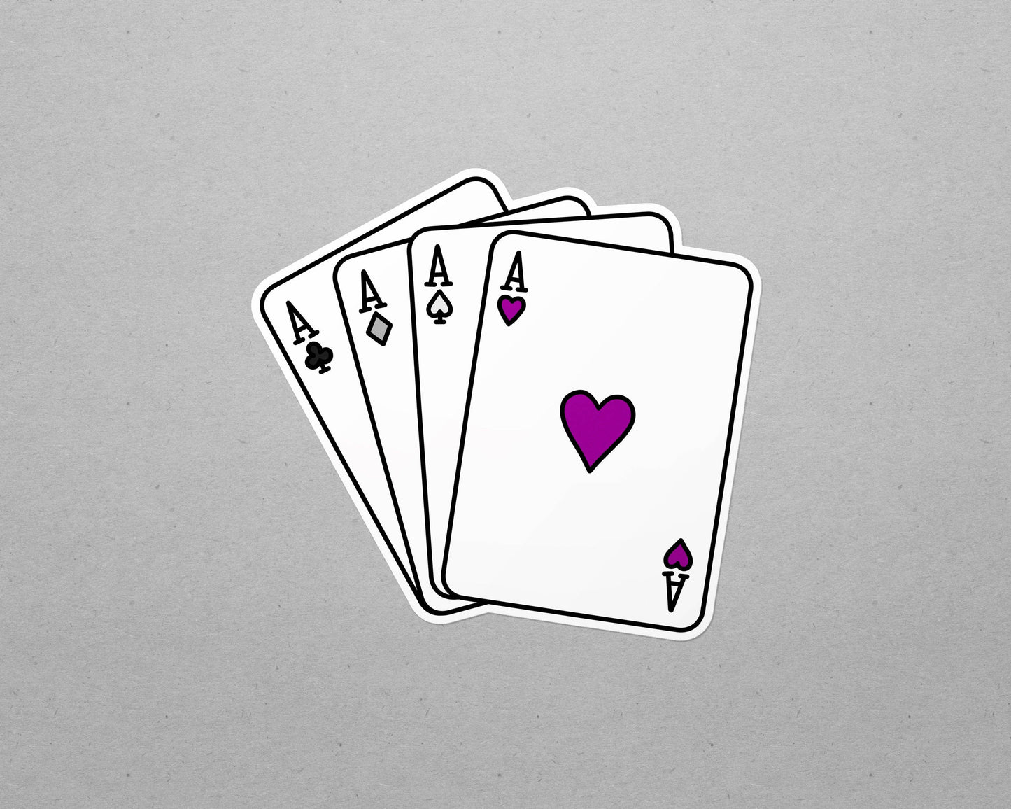 Asexual Ace Playing Cards Waterproof LGBTQ+ Sticker