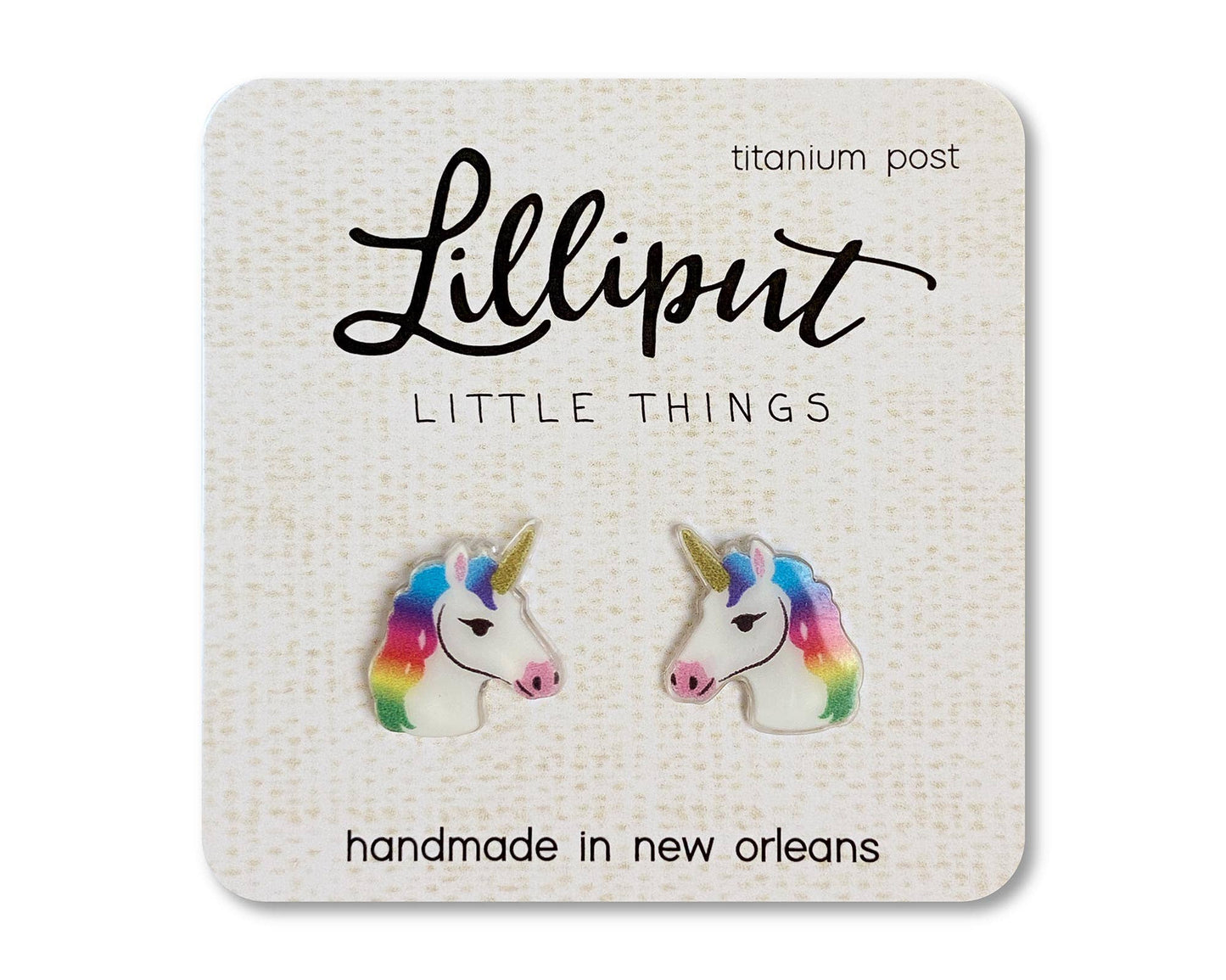 Rainbow Unicorn Earrings: White