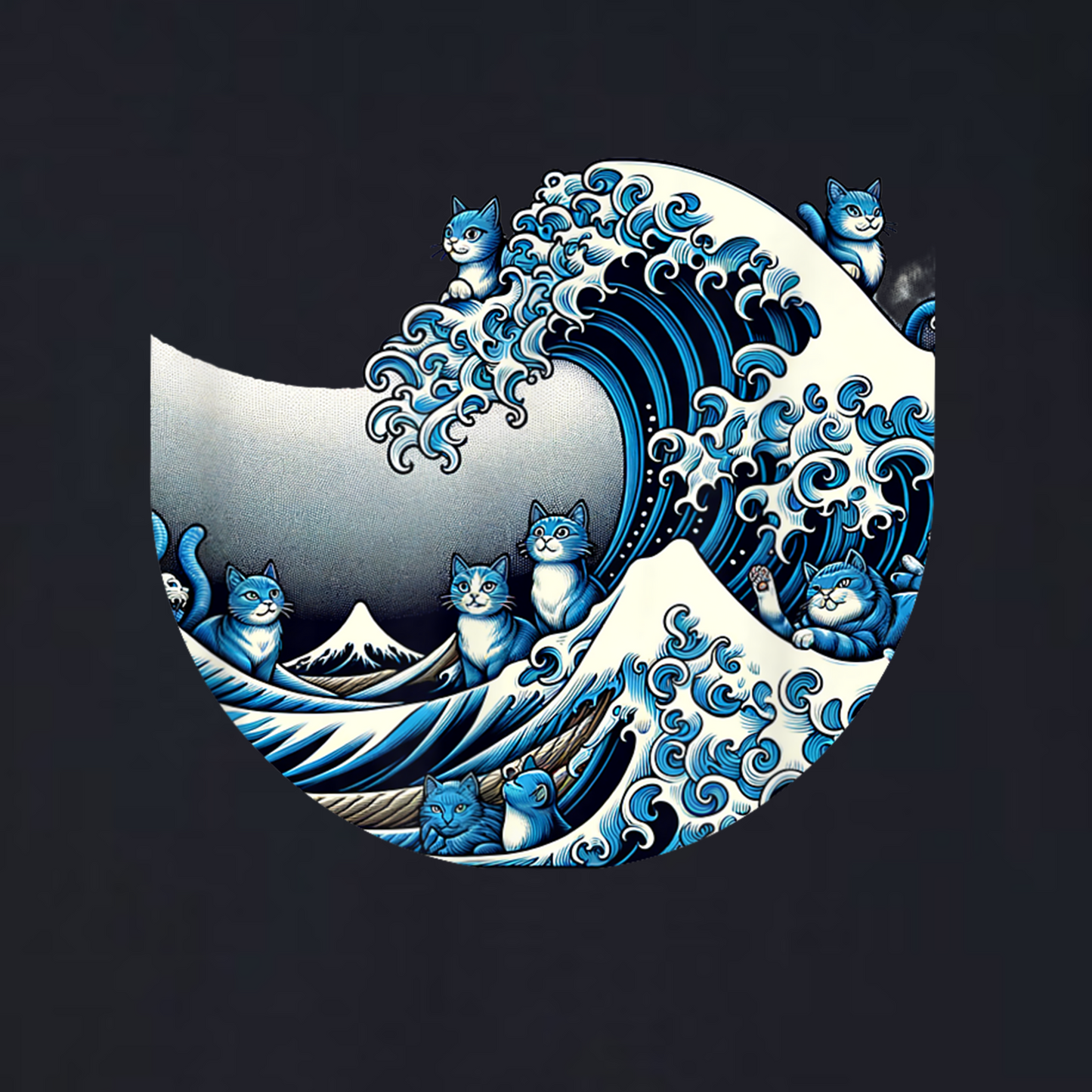 Blue Wave of Cats - Subtle Harris Walz Shirt