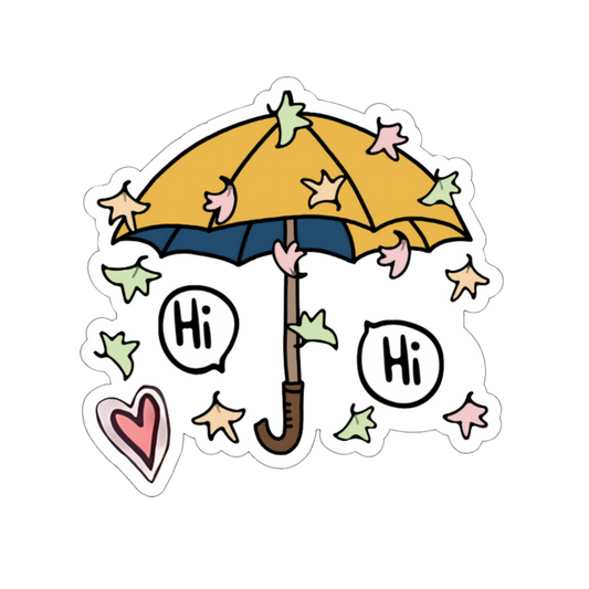 Hi Umbrella Heartstopper Sticker