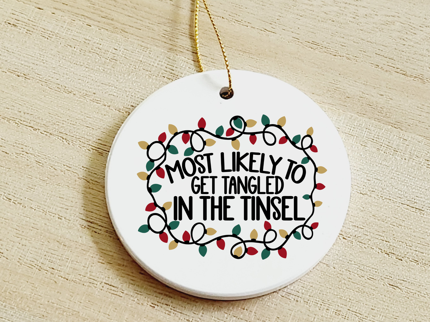 Tangled in Tinsel Christmas Ornament