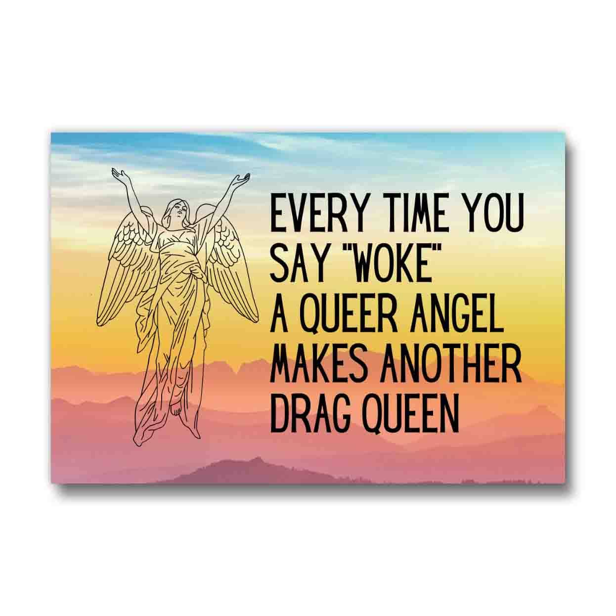 Woke Queer Angel Drag Queen Refrigerator Magnet