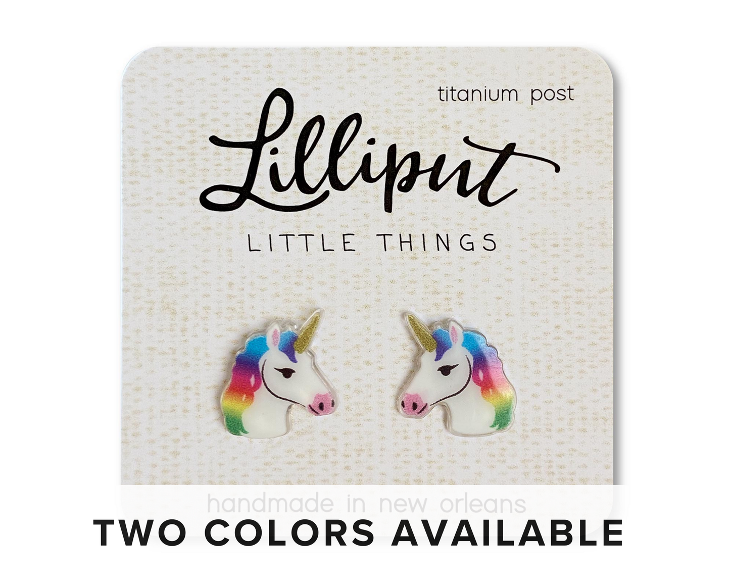 Rainbow Unicorn Earrings: White