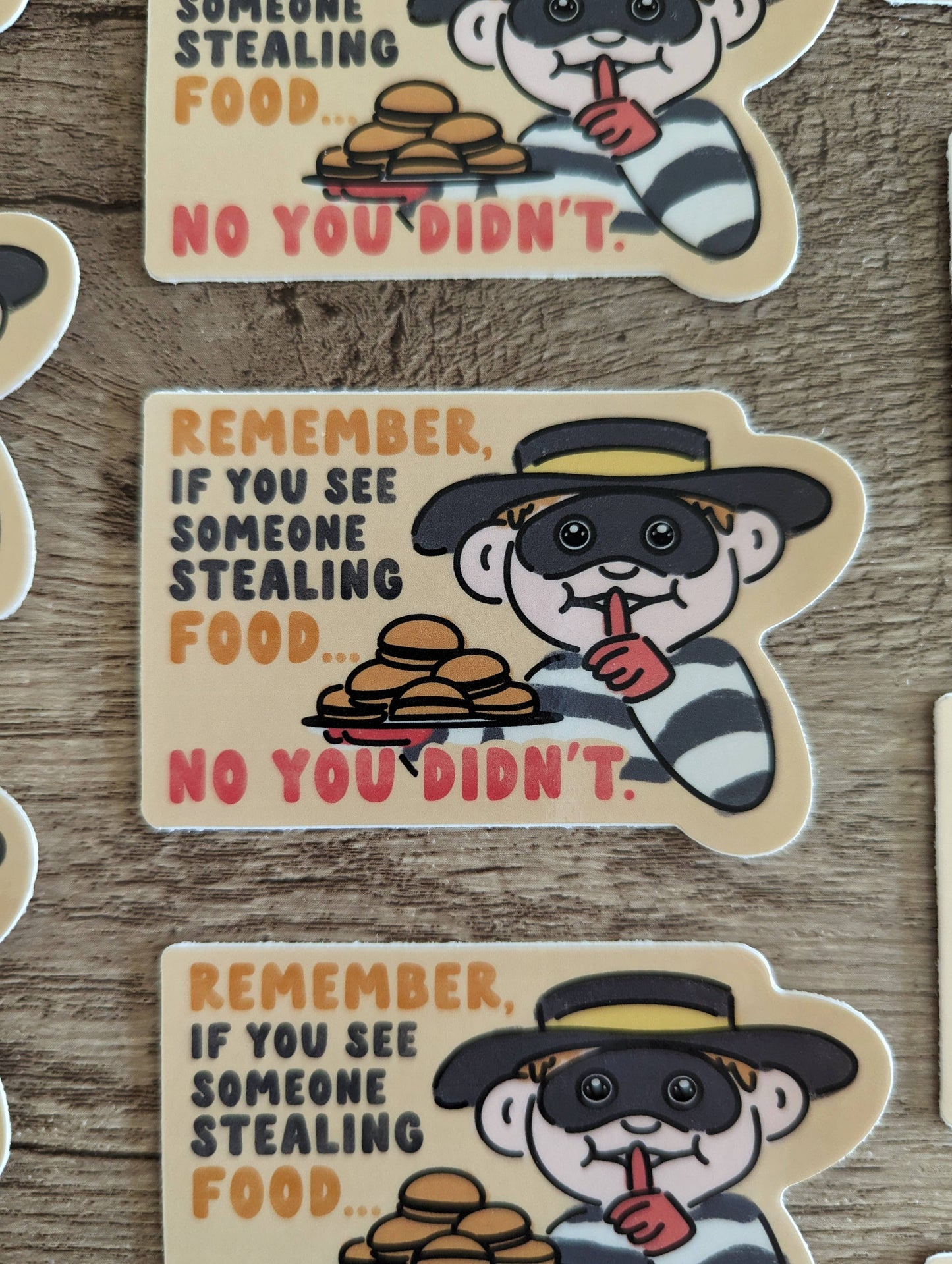 Stealing Food Vinyl Sticker