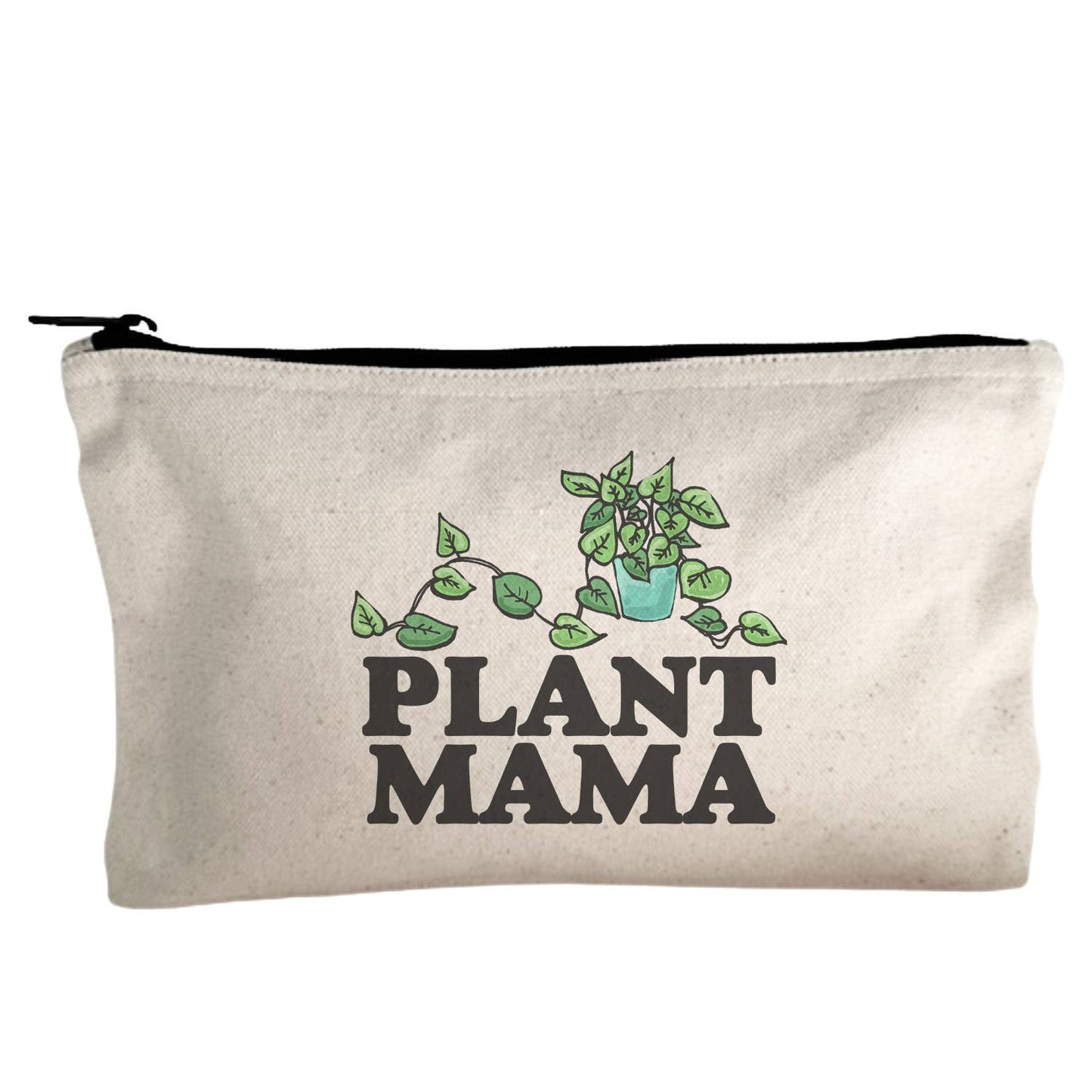 Plant Mama - Cute Canvas Zipper Pouch - Plant Gift, Lover