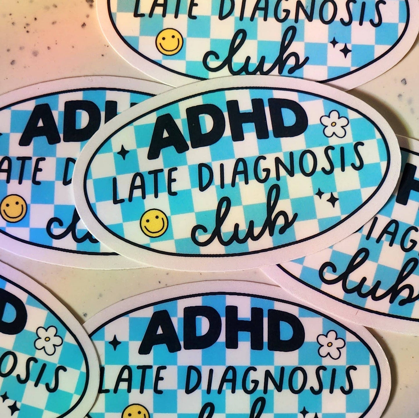 Adhd sticker neurodivergent late diagnosishydroflask planner: Holographic