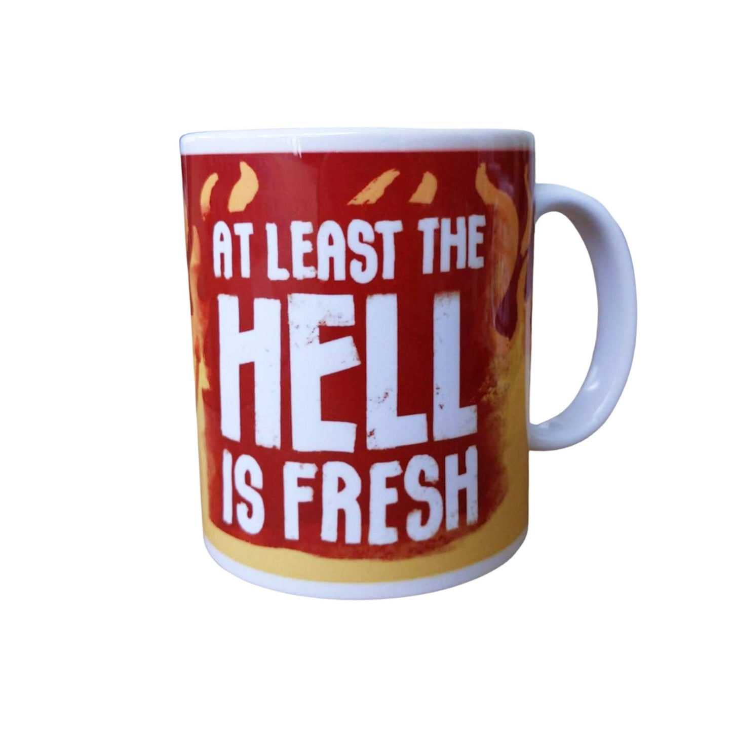 At Least the Hell is Fresh 12oz Devil Cat Coffee Mug