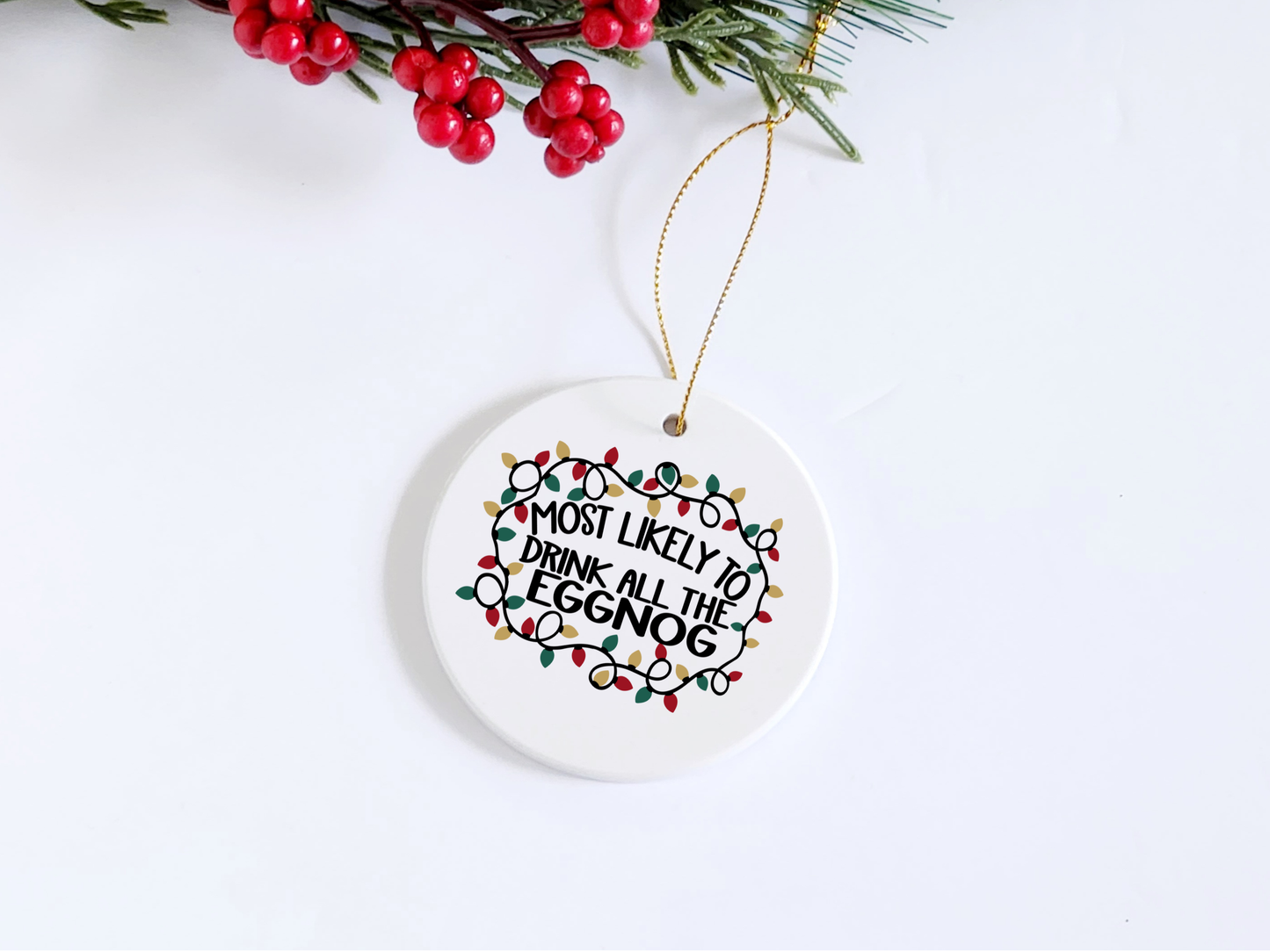 Drink Eggnog Christmas ornament