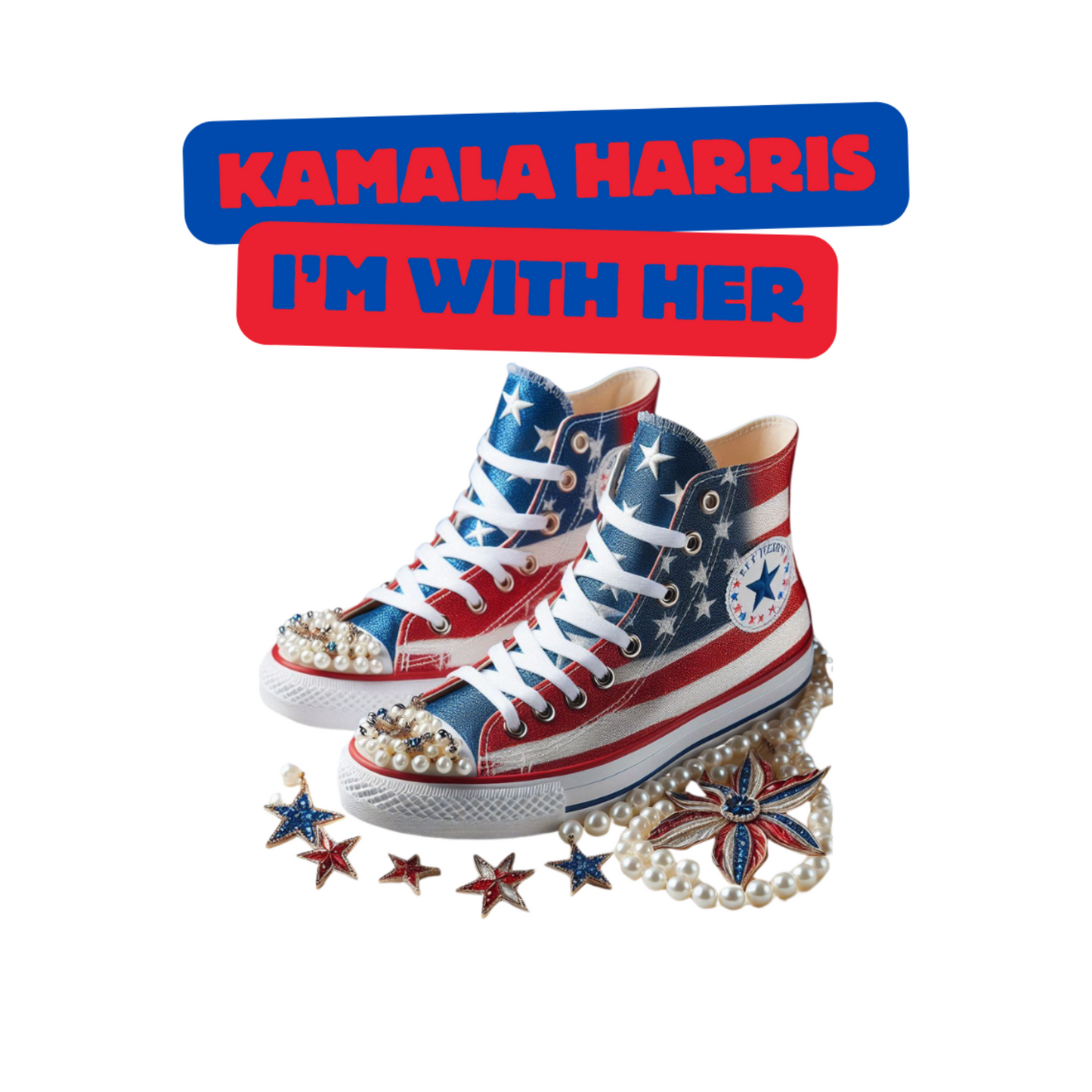 Kamala Harris Chucks and Pearls Sticker