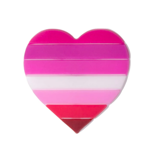 Lesbian Pride Silicone Heart Pin