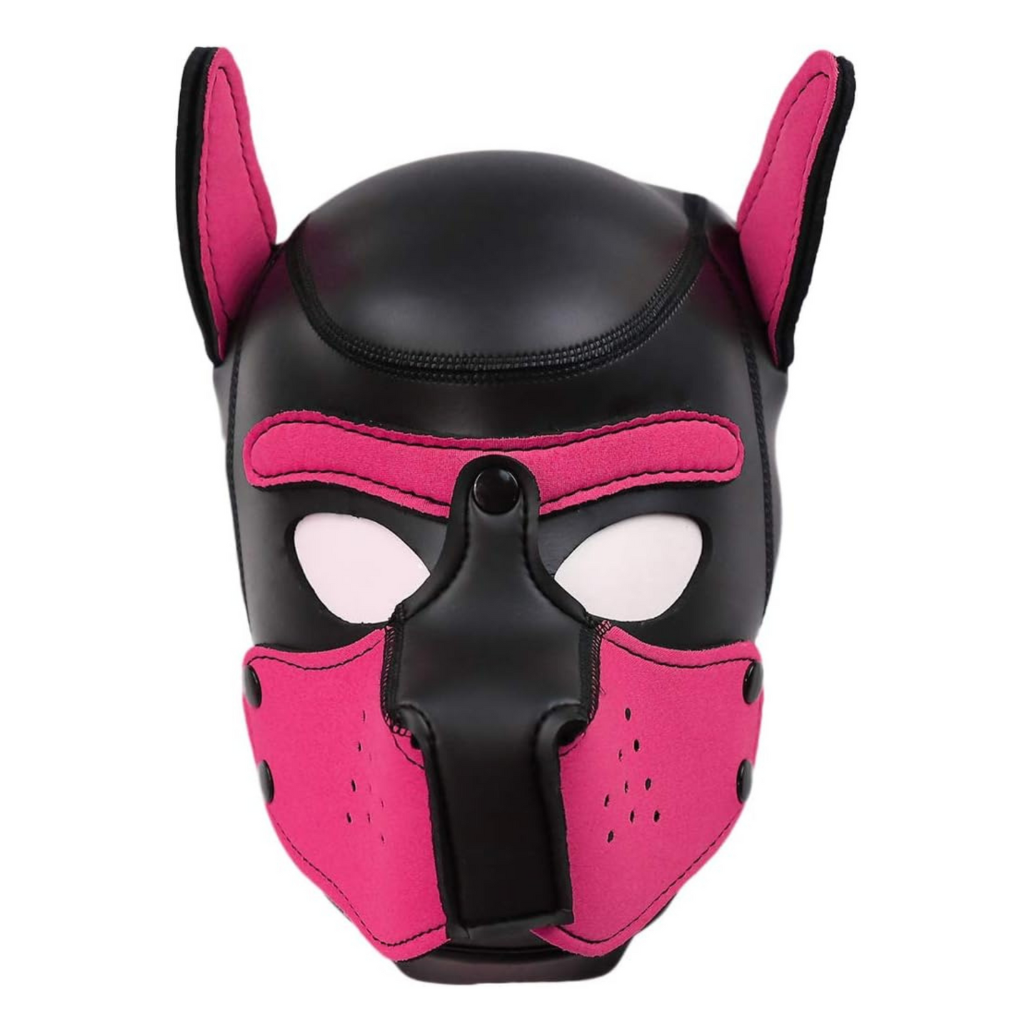 Pink on Black Pup Hood