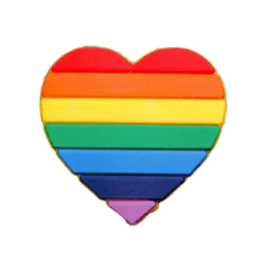 Rainbow Pride Silicone Heart Pin