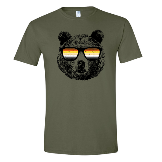 Bear With Bear Flag Sunglasses T-Shirt