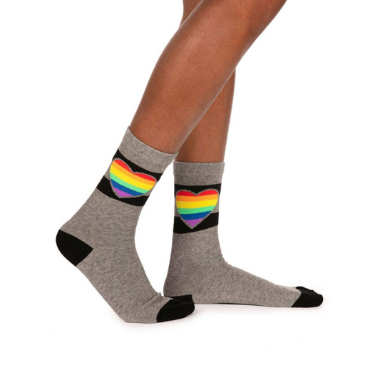 Rainbow Heart Pride Socks