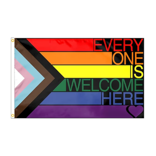 Every One Is Welcome Here Progressive Pride Flag