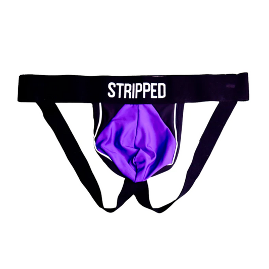 Purple Jockstrap (clean font) - Body: By Stripped