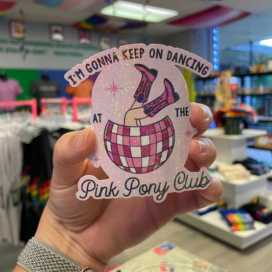 Holographic Pink Pony Club Disco Cowboy Sticker