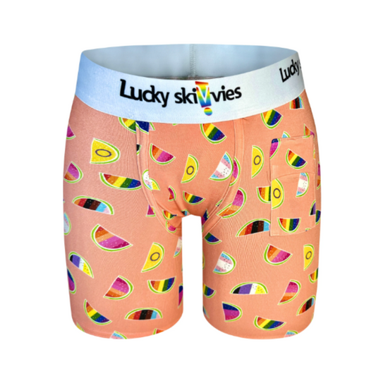 Pride Melons Gender Neutral Boxer Briefs by Lucky Skivvies