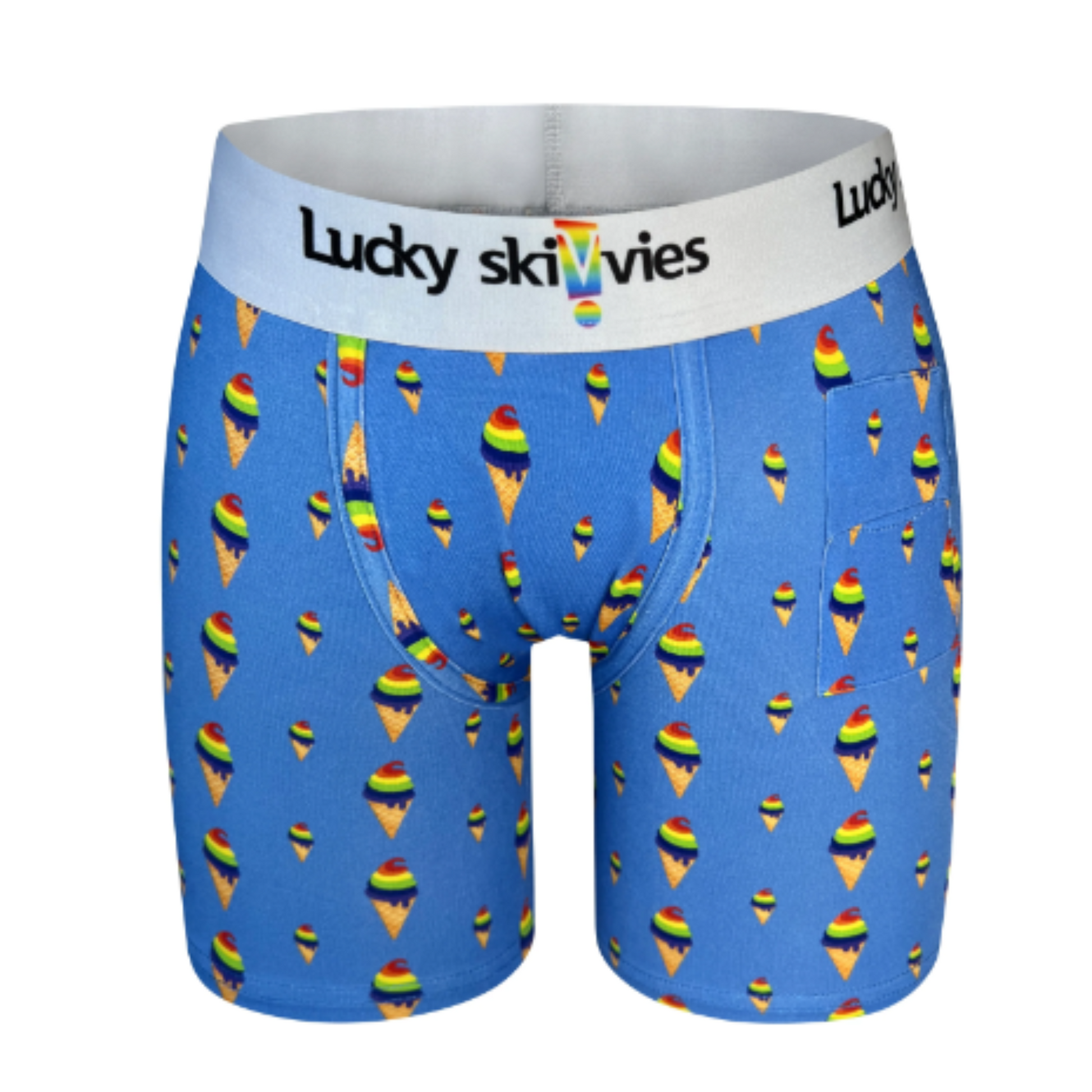 Rainbow Ice Cream Gender Neutral Boxer Briefs by Lucky Skivvies – Queer  Collective