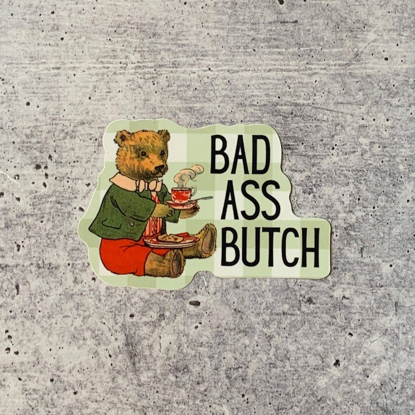 Badass Butch Vinyl Sticker | Lesbian Teddy Bear: Loose (save 50¢!)