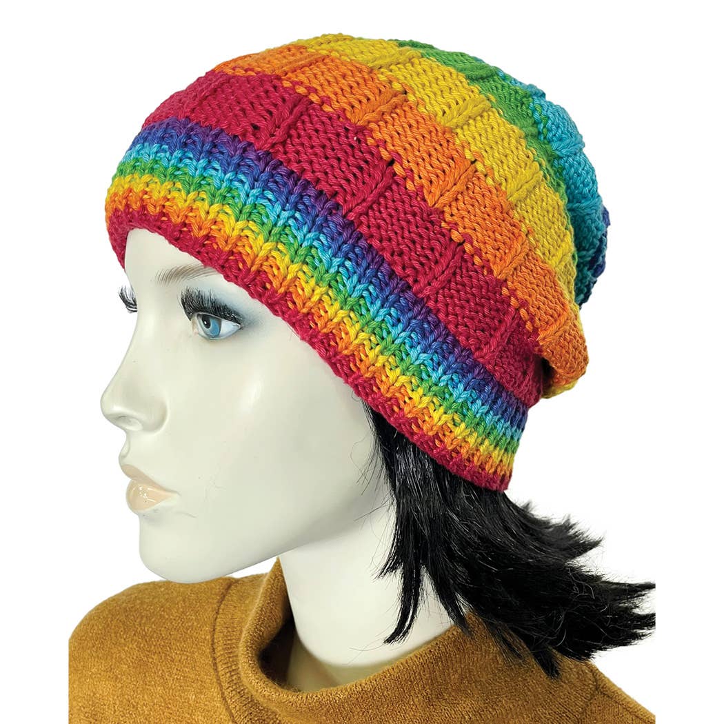 Beanie Hat Rainbow Cotton: Rainbow / O/S