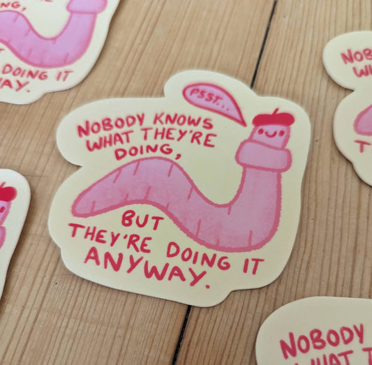 Wormy Advice Vinyl Sticker