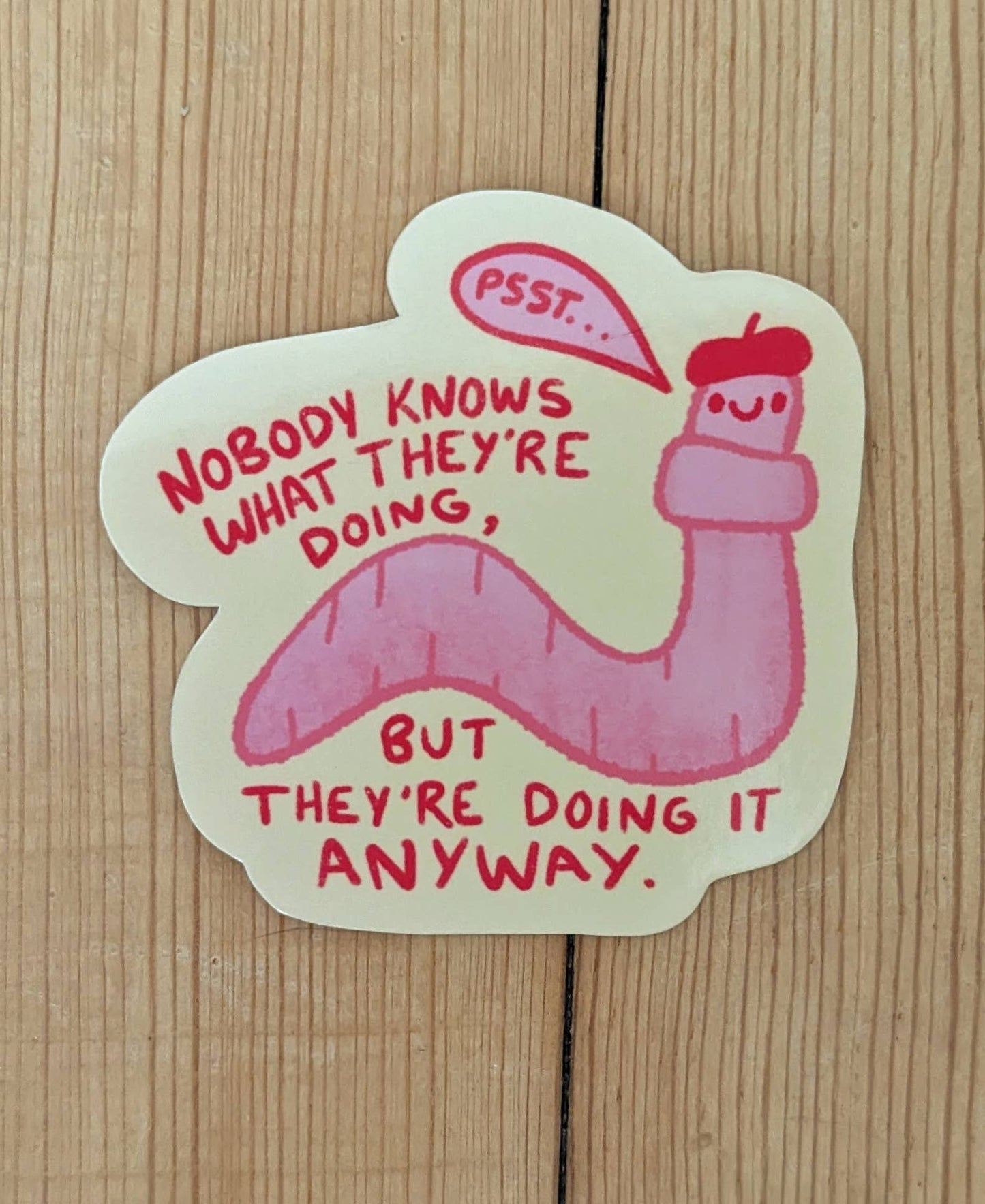 Wormy Advice Vinyl Sticker