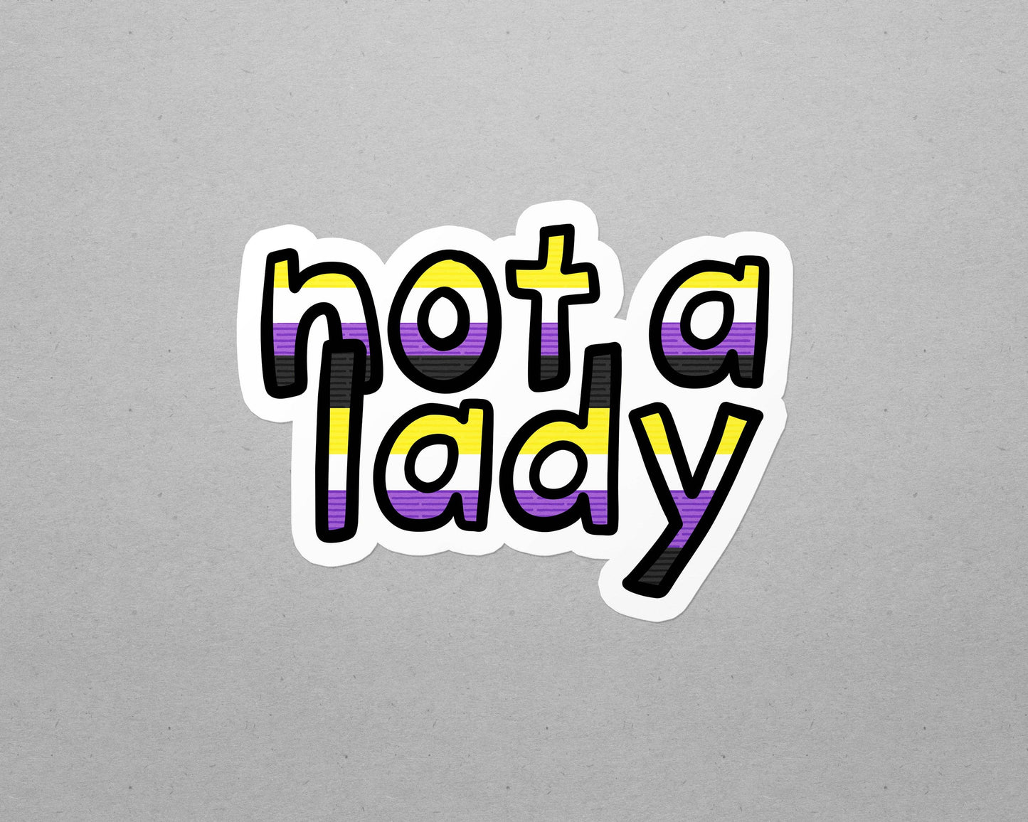 Nonbinary Not a Lady Waterproof LGBTQ+ Sticker