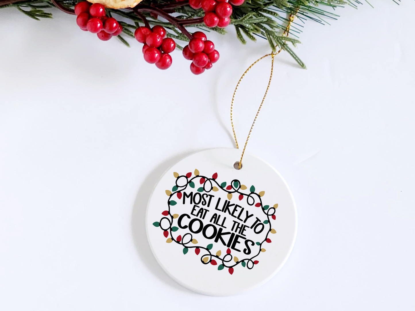 Eat Cookies Christmas Ornament