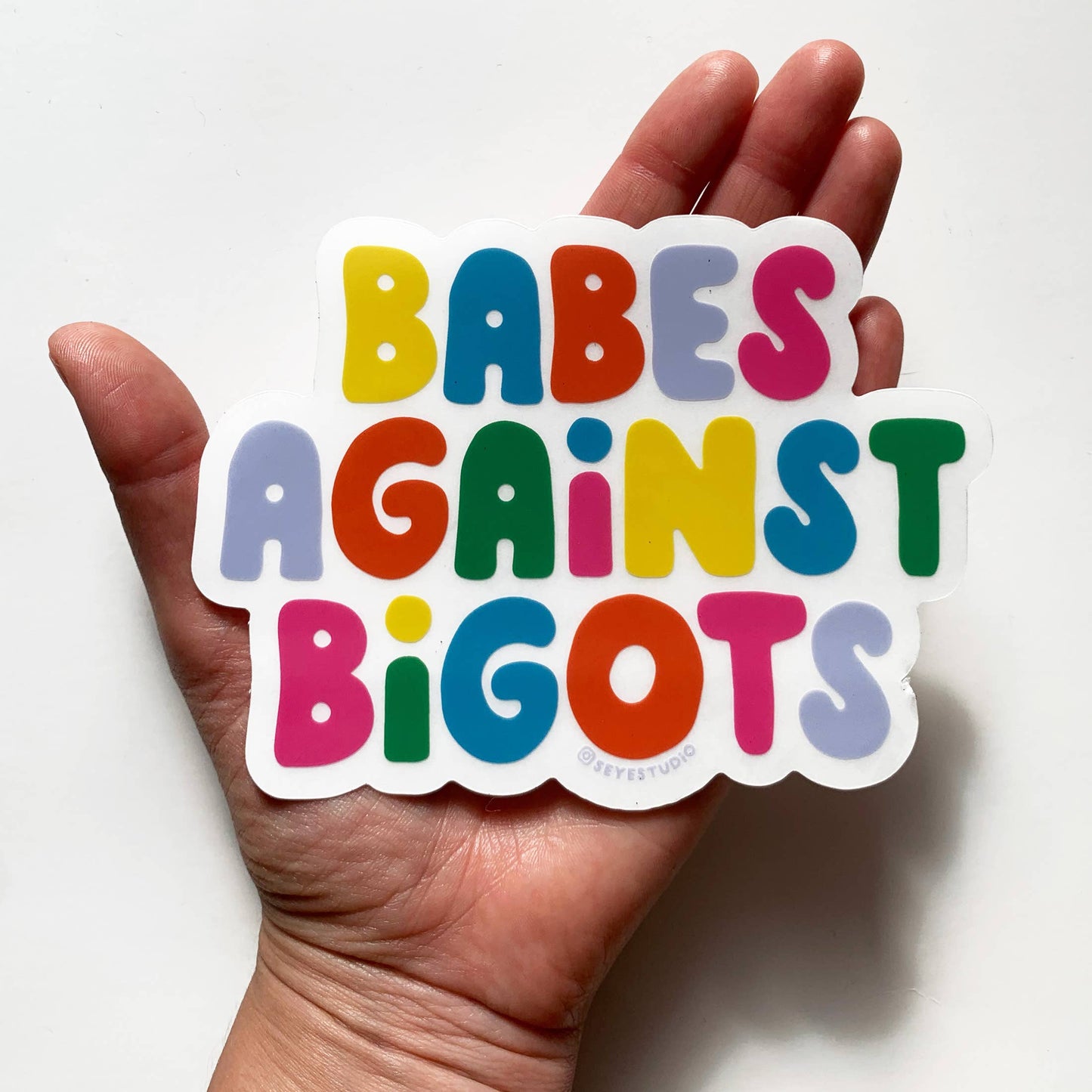 Babes Against Bigots Clear Background Vinyl Sticker Decal