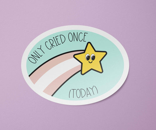 Only Cried Once Today Sticker | Mental Health: Glossy / 3