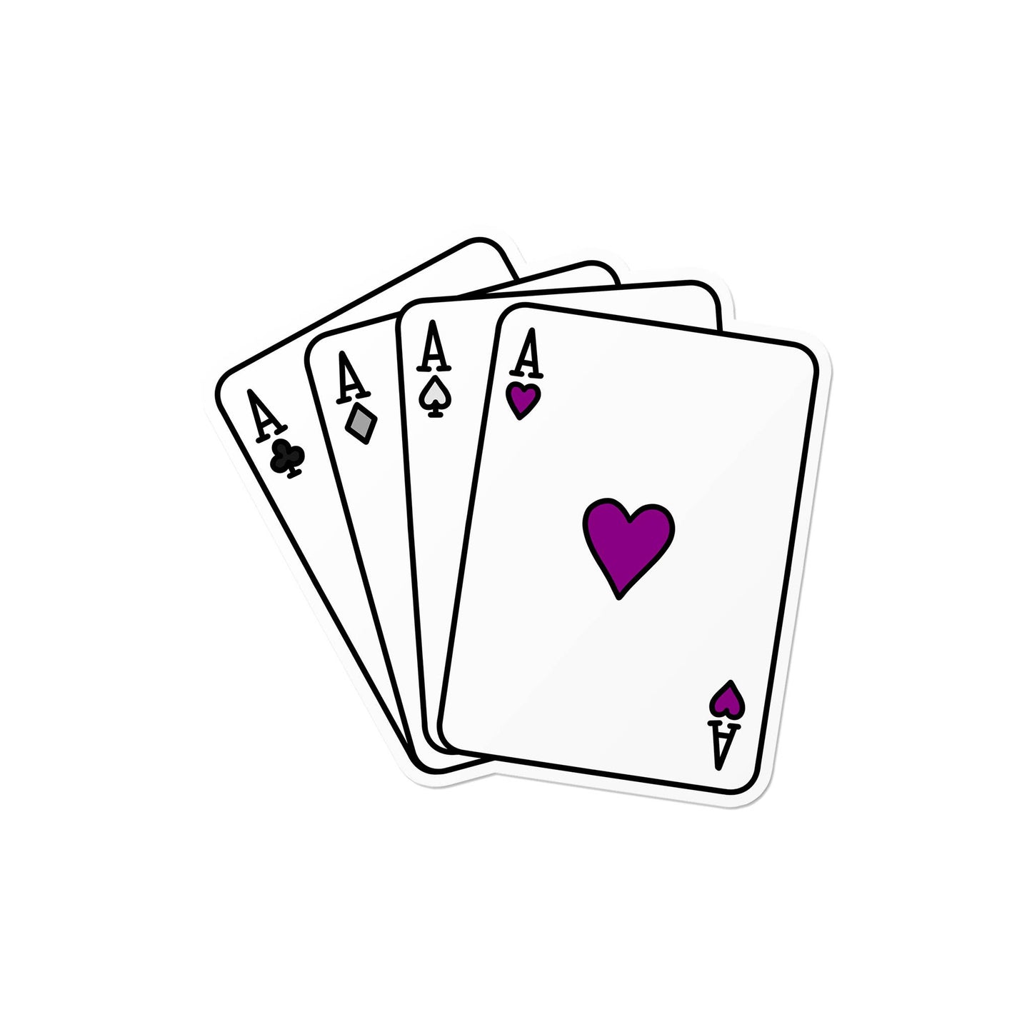 Asexual Ace Playing Cards Waterproof LGBTQ+ Sticker