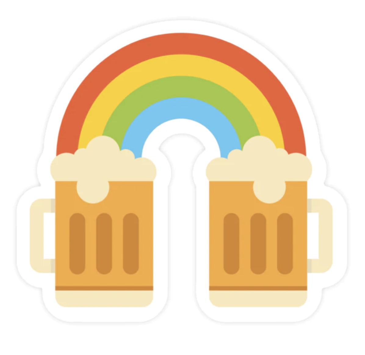 Rainbow Beer Mugs Sticker