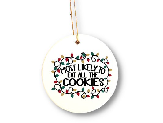 Eat Cookies Christmas Ornament