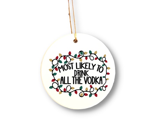 Drink Vodka Christmas ornament