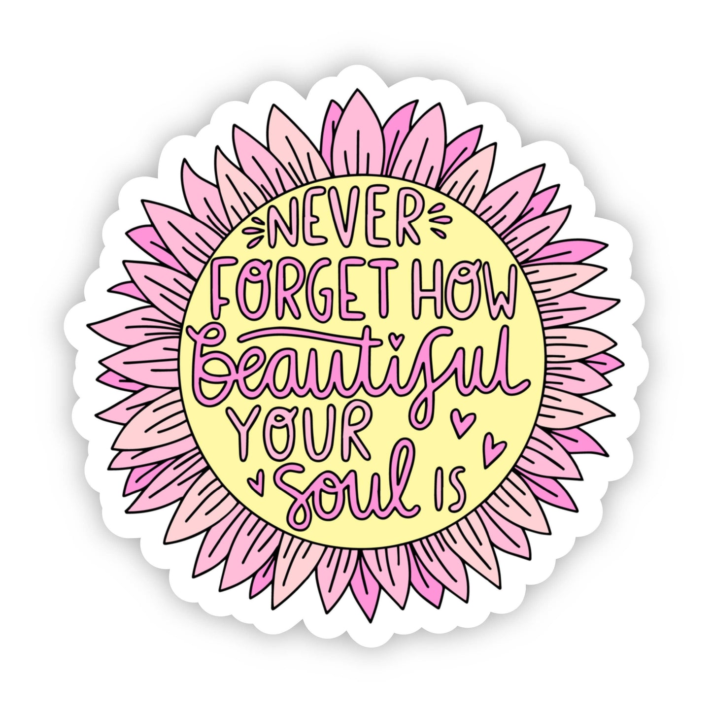 Never Forget How Beautiful Your Soul Is - Pink Sticker