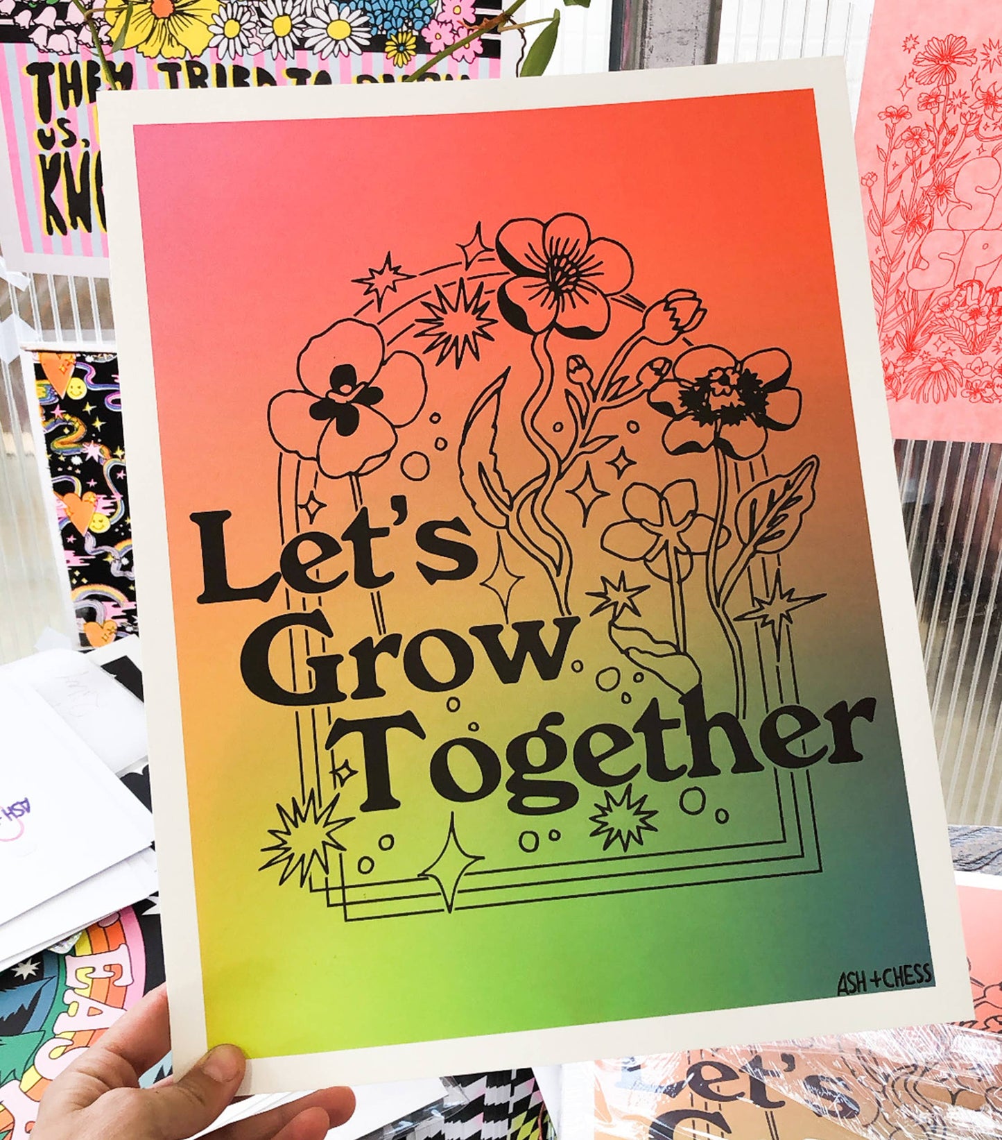 11" x 14" Let's Grow Together Gradient Art Print