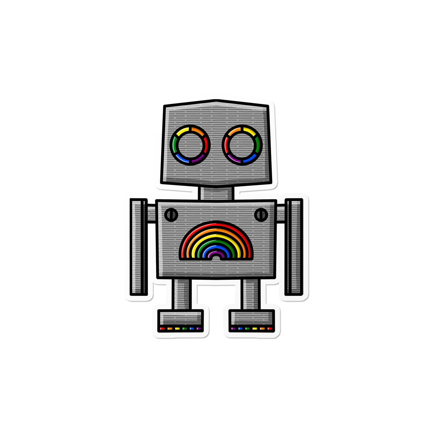 Rainbow Robot Waterproof LGBTQ+ Sticker