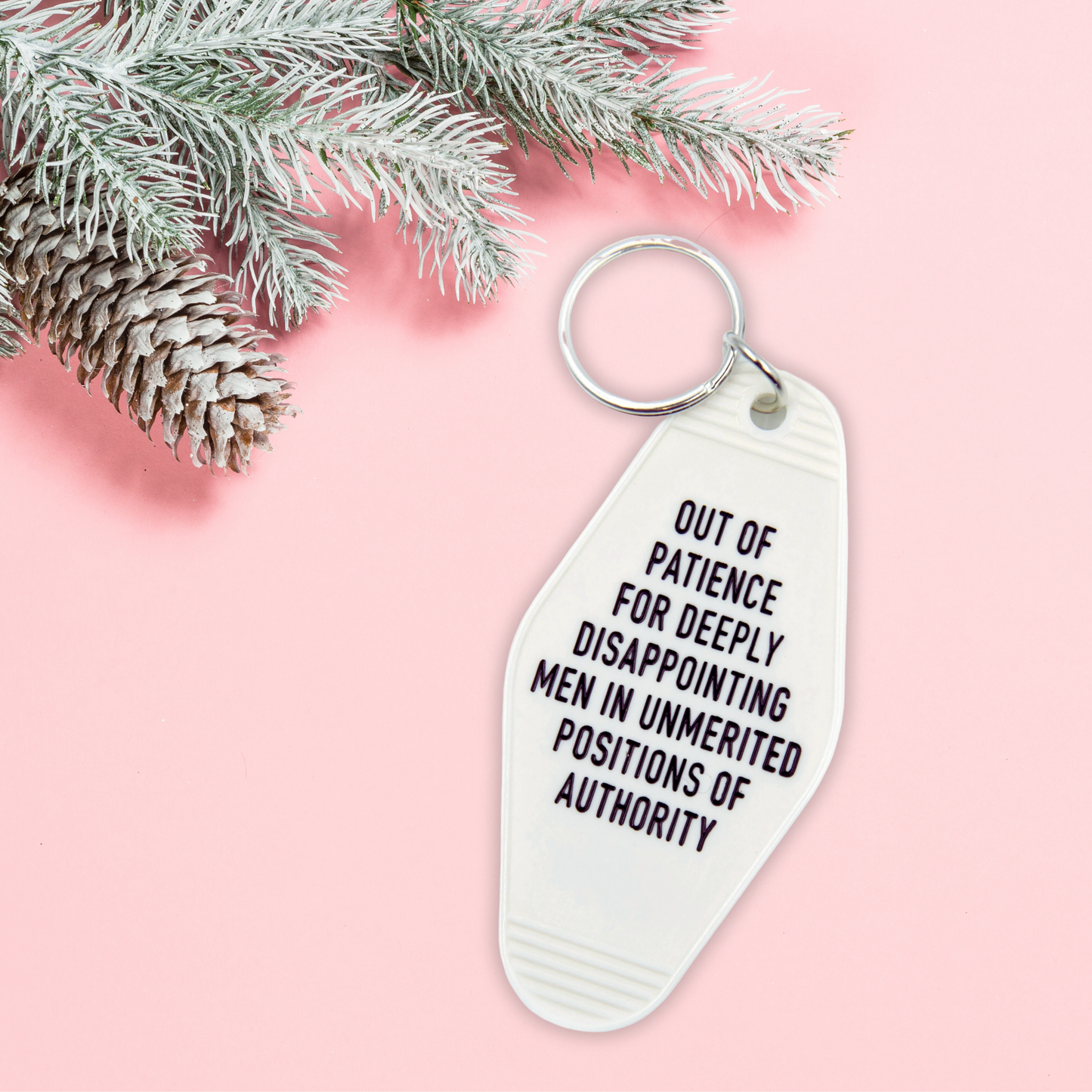 Out of Patience for Disappointing Men Feminist Keychain