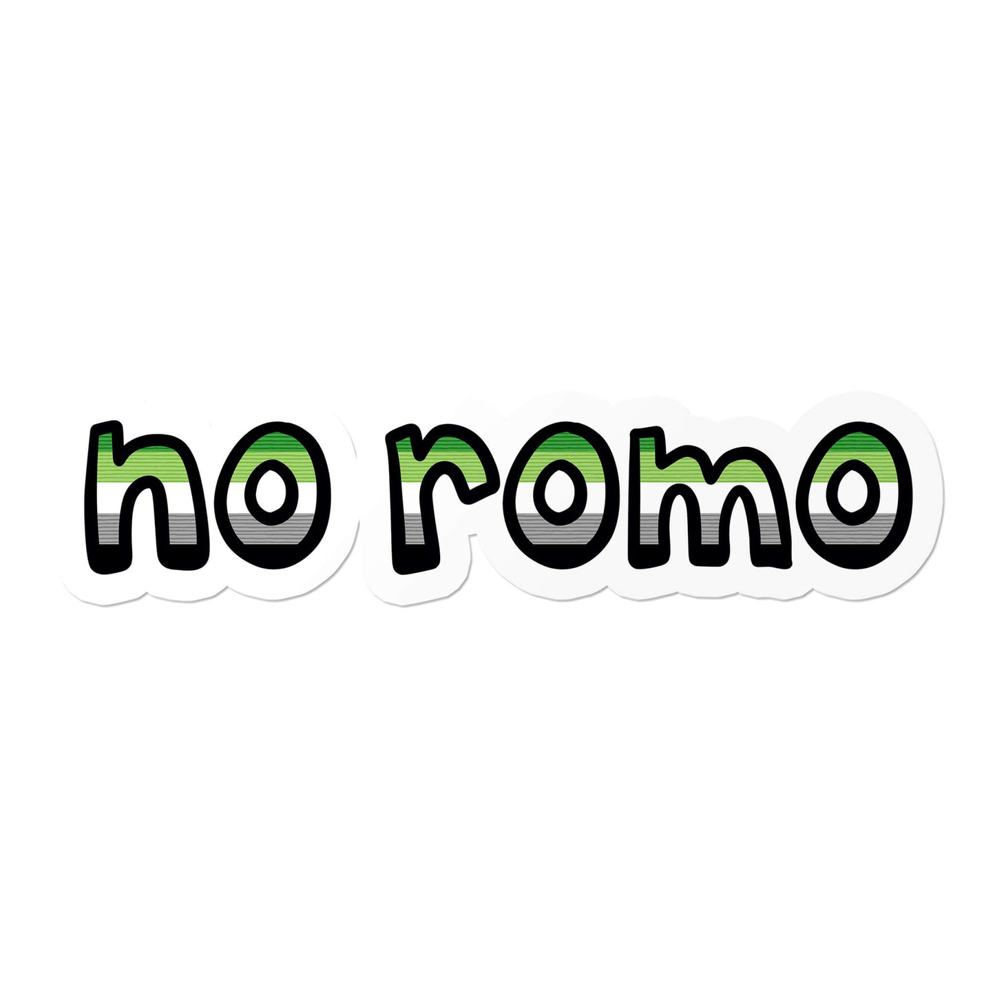 Aromantic No Romo Waterproof LGBTQ+ Sticker