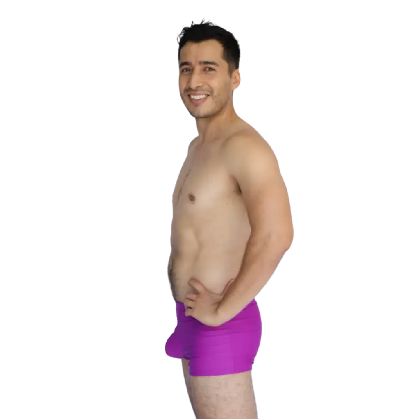 The Pouch-Front Short Swim Trunks - Purple