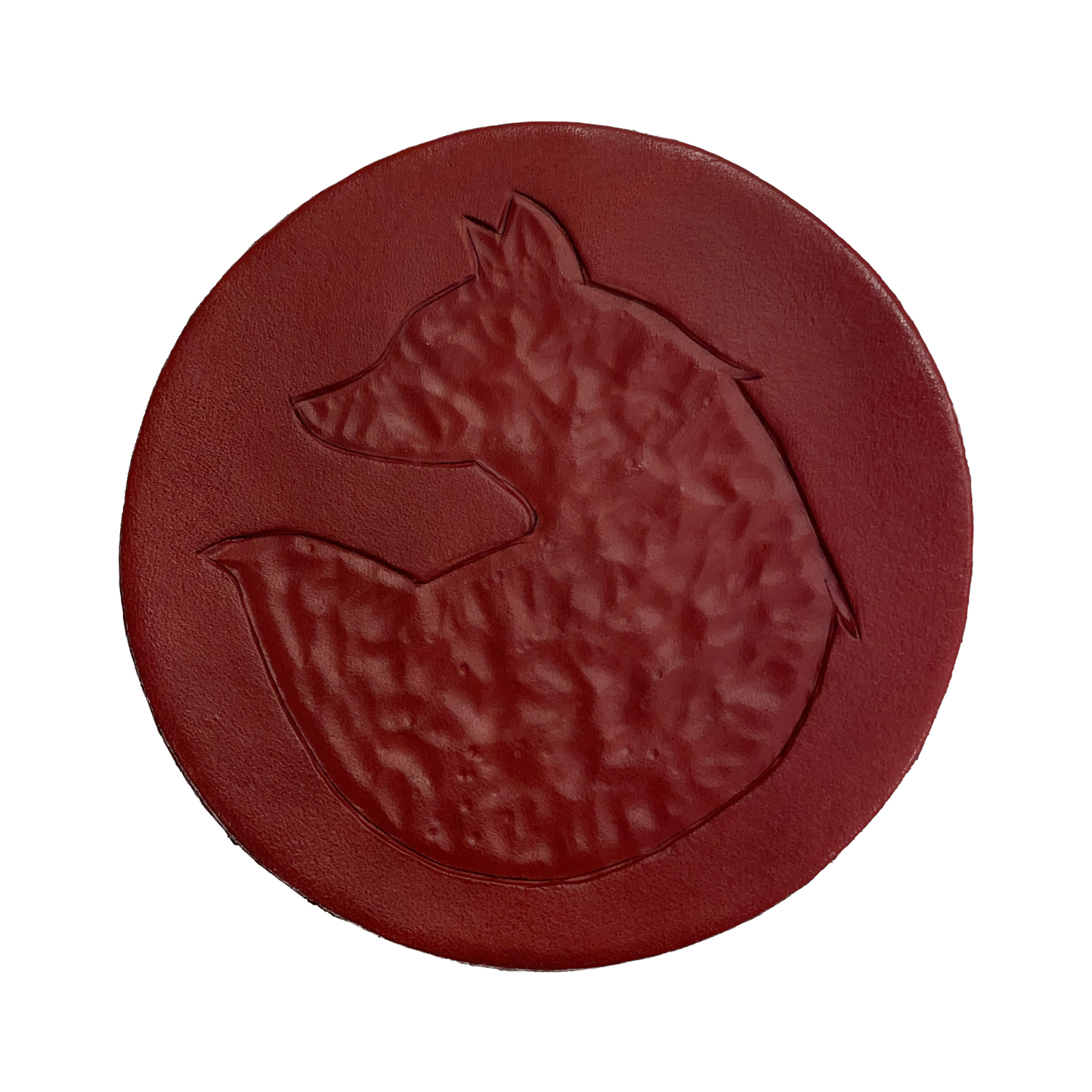 Fox Engraved Leather Coaster