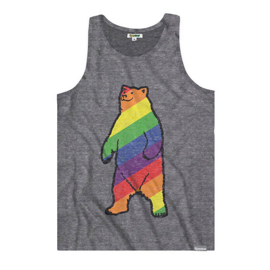 Masc Gay Bear Don't Care Pride Tank Top