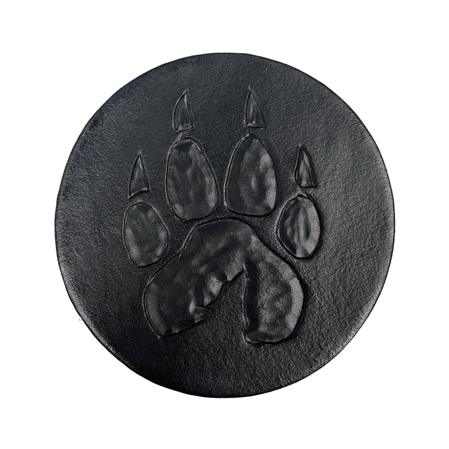Paw Print Engraved Leather Coaster