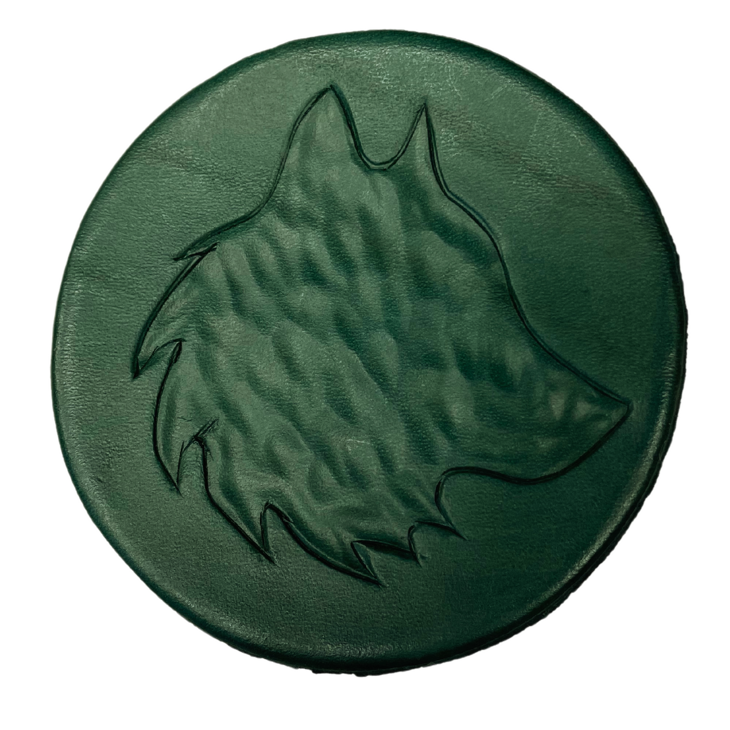 Wolf Engraved Leather Coaster