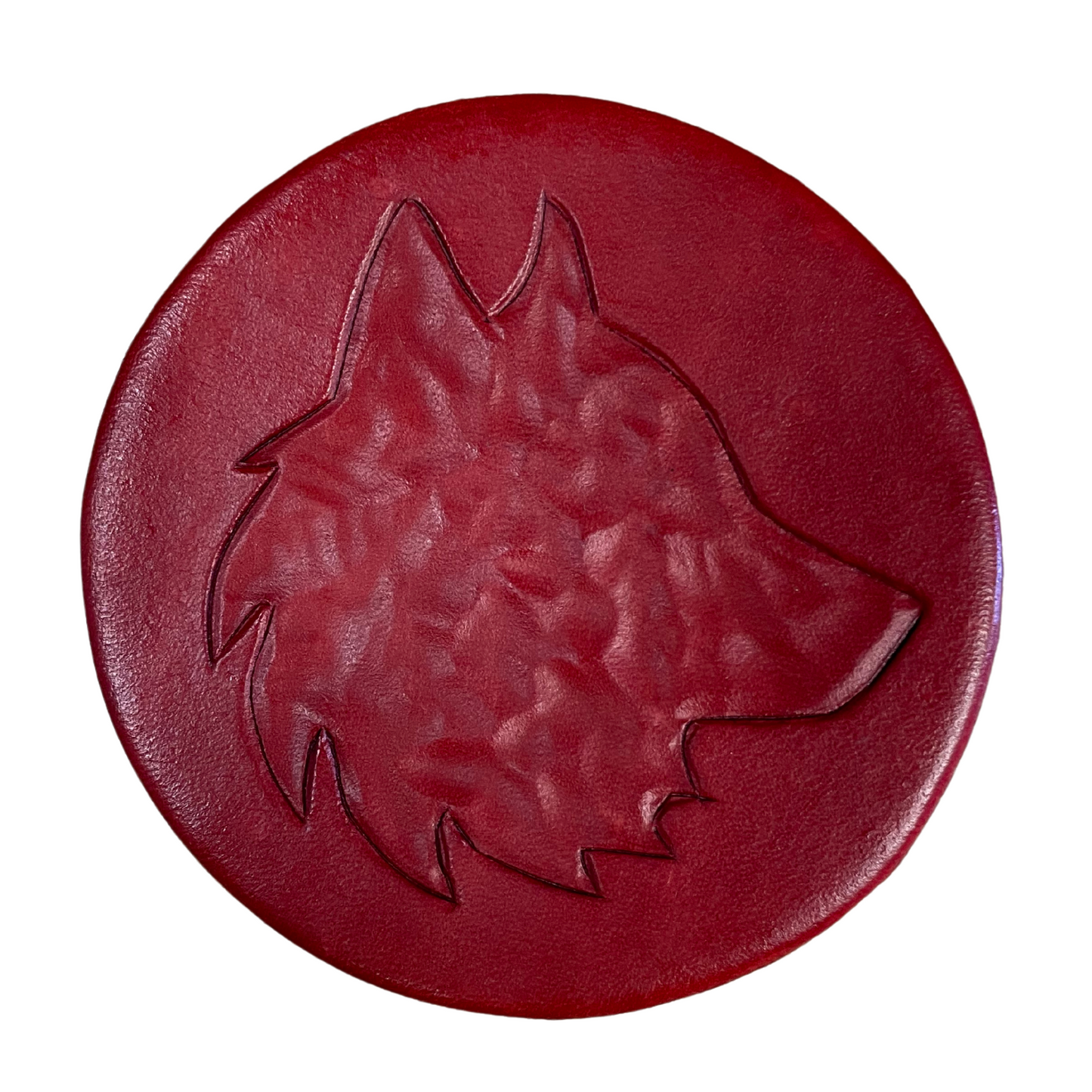 Wolf Engraved Leather Coaster