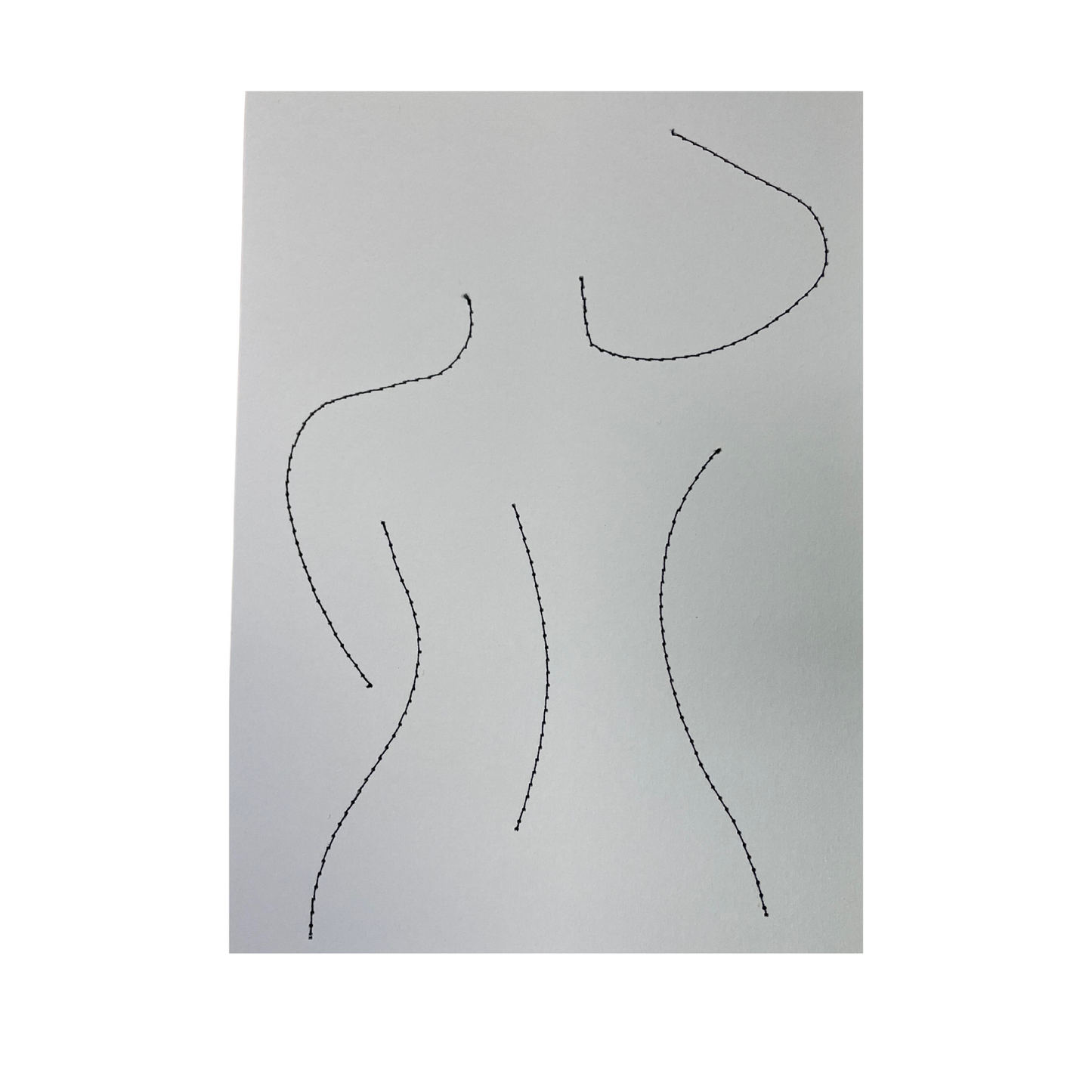 Female Silhouette II Embroidered Cardstock