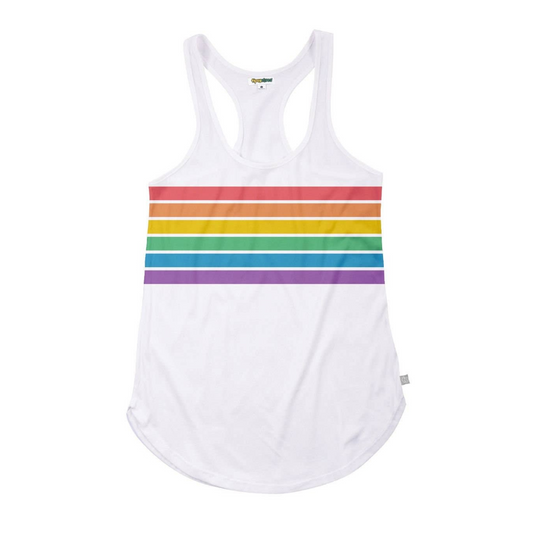 Femme White Rainbow All the Way Pride Tank Top