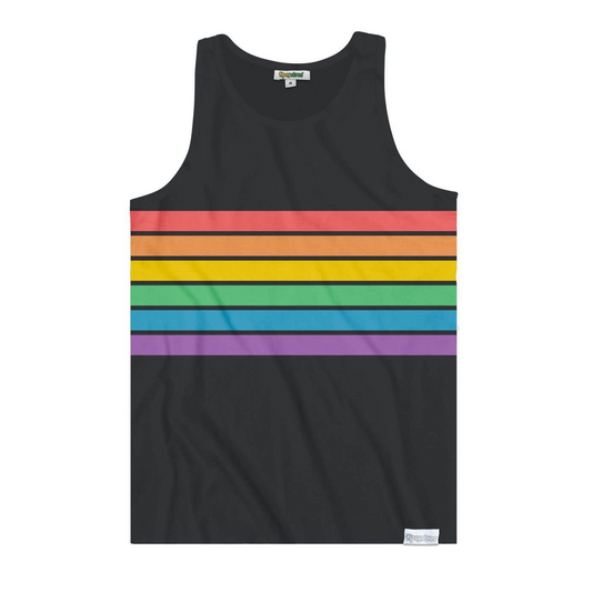 Masc Charcoal Rainbow All the Way Pride Tank Top