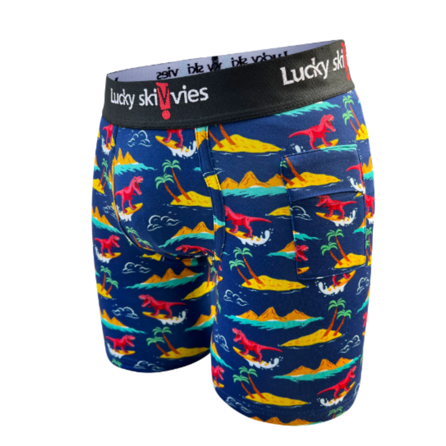 Surfing Dinosaurs Gender Neutral Boxer Briefs by Lucky Skivvies